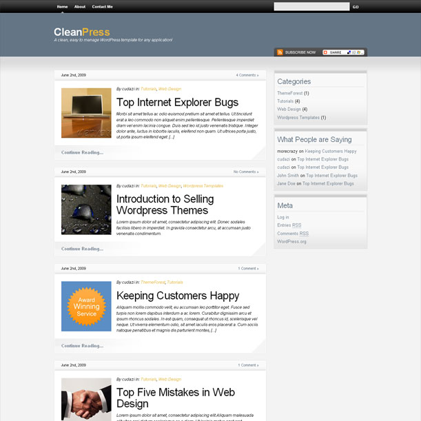 CleanPress White Portfolio Premium Wordpress Theme