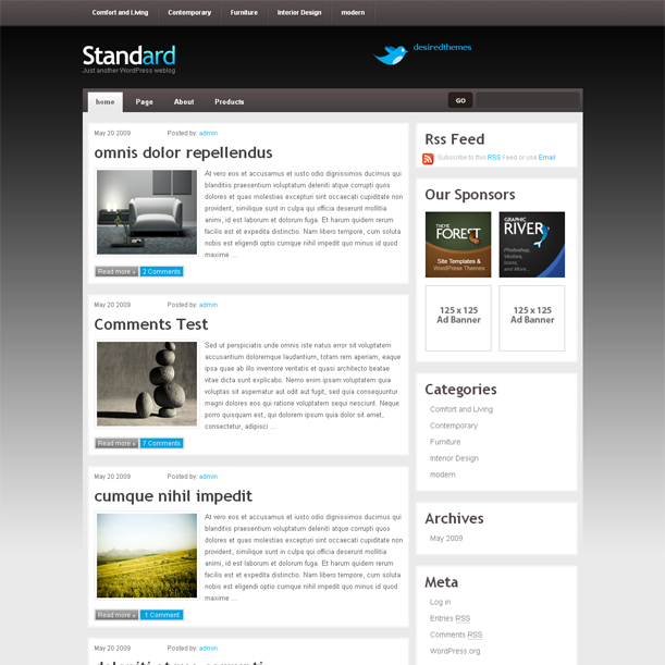 Standard Simple Brown Color Premium Wordpress Theme
