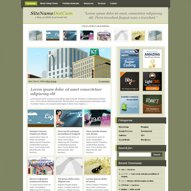 A Classy Green Color Online Portfolio Premium Wordpress Theme