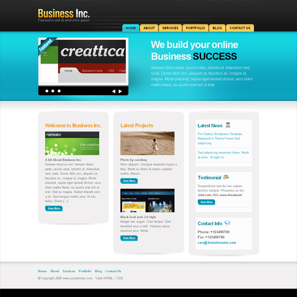 Business Inc. Blue Color E-Business Premium Wordpress Theme