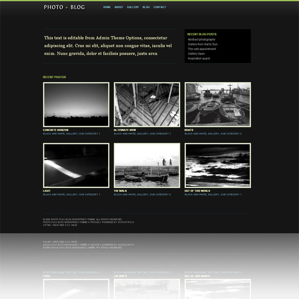 Dark Photoblog  Showcase Style Premium Wordpress Theme