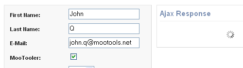 AJAX Scripts - mootools demos - Ajax.Form