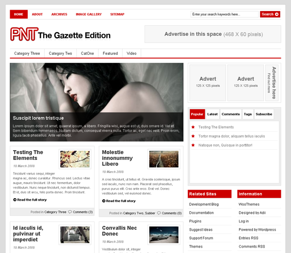 The Gazette Edition Wordpress Theme