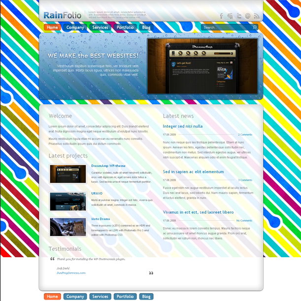 RainFolio Rainbow Portfolio Premium Wordpress Theme