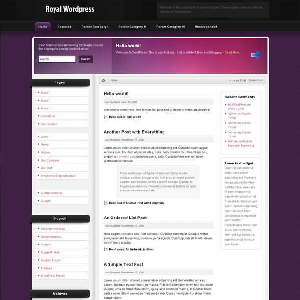 Royal Purple Color Premium Portfolio Wordpress Theme