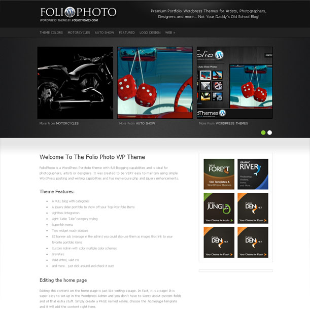 Folio Photo Photography Portfolio Premium Wordpress Theme