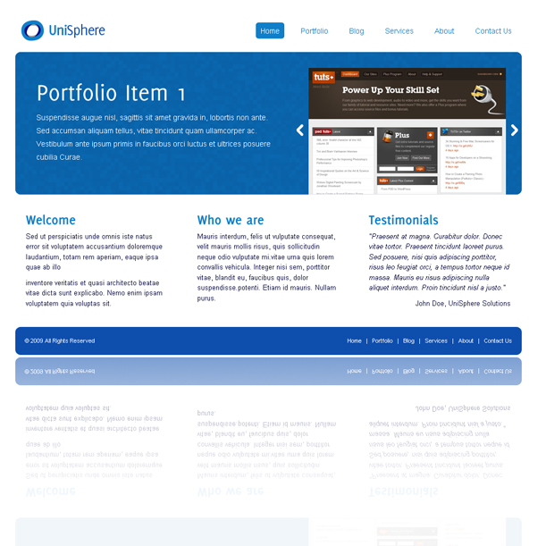 Unisphere Corporate Blue Color Premium Wordpress Theme